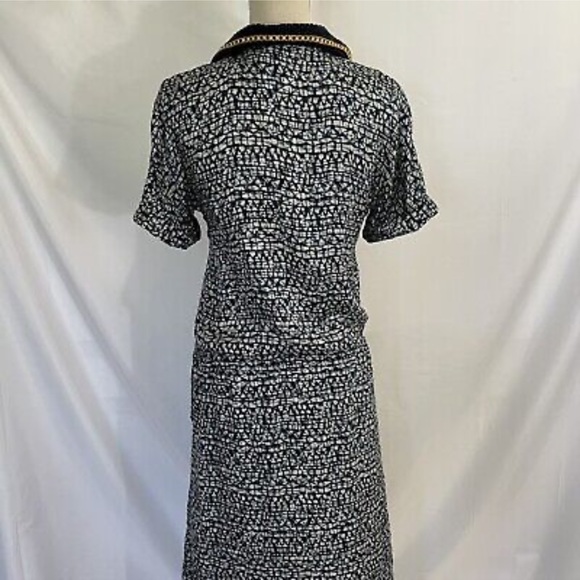 Tory Burch 'Honeycomb' Drop Waist Caftan Dress Size 8 Womens 100% Silk - Picture 5 of 10